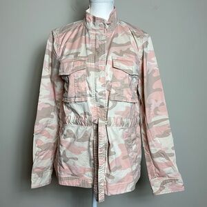 GAP Belted Pink Camo Utility‎ Jacket Cotton Size Small